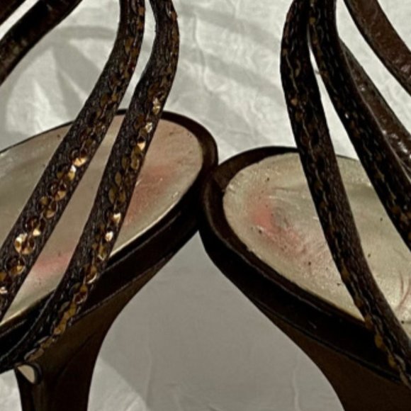 Strappy Evening Brown Sandal - Picture 11 of 13